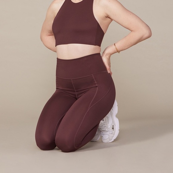 girlfriend collective Pants - Girlfriend Collective Cocoa Compressive High Rise Legging - 19.5”